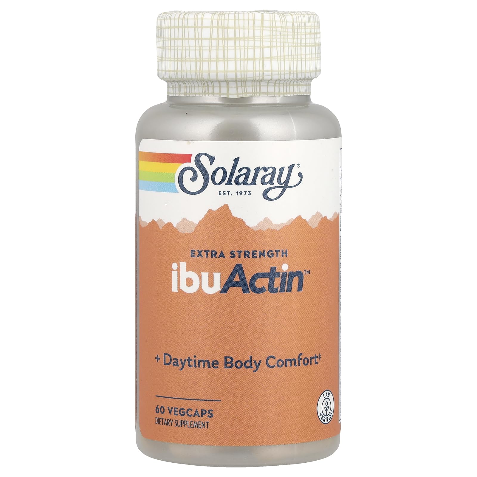 SOLARAY IbuActin Extra Strength | Herbal Pain Support Supplement | White Willow Bark, Bromelain, Turmeric & Ginger | Daytime Joint & Muscle Comfort | 60 VegCaps