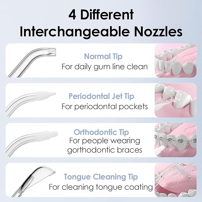 Portable Eco-Friendly Water Flosser 225ML Long-Lasting Endurance Travel Oral Irrigator for Gum Care/Implants/Braces (Pink)