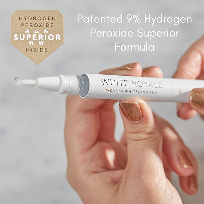 White Royale Premium Teeth Whitening Gel Pens with 9% Hydrogen Peroxide Superior Formula, Two 2ml Pens
