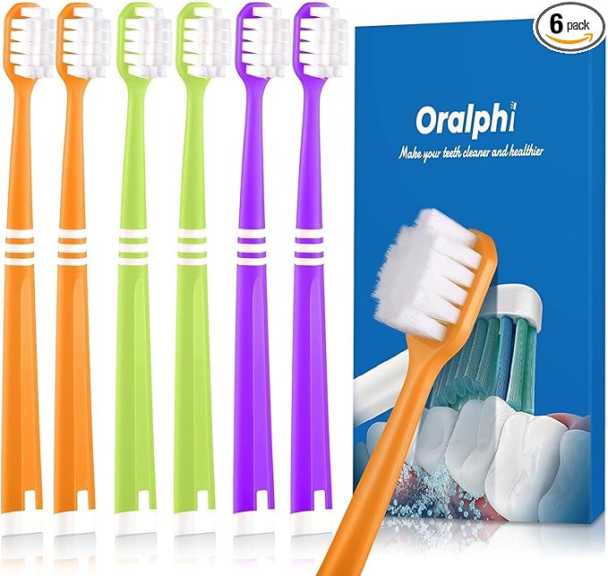 Extra Soft Toothbrush for Sensitive Gums, Wide Head Soft Bristle Toothbrush with 10000 Soft Flossing Micro Nano Bristles for Adults, Pregnant Women, Elderly, Braces