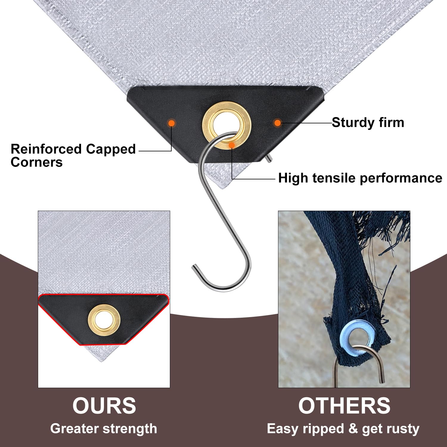 Patiobay Tarp 12x16FT, 16 Mil, Heavy Duty Waterproof Tarps with Grommets Every 23.6", 420D Thick Plastic Tarp, UV Resistant, Tear & Fade Resistant, Reinforced Edges for Outdoor Pool, Camp, Tent