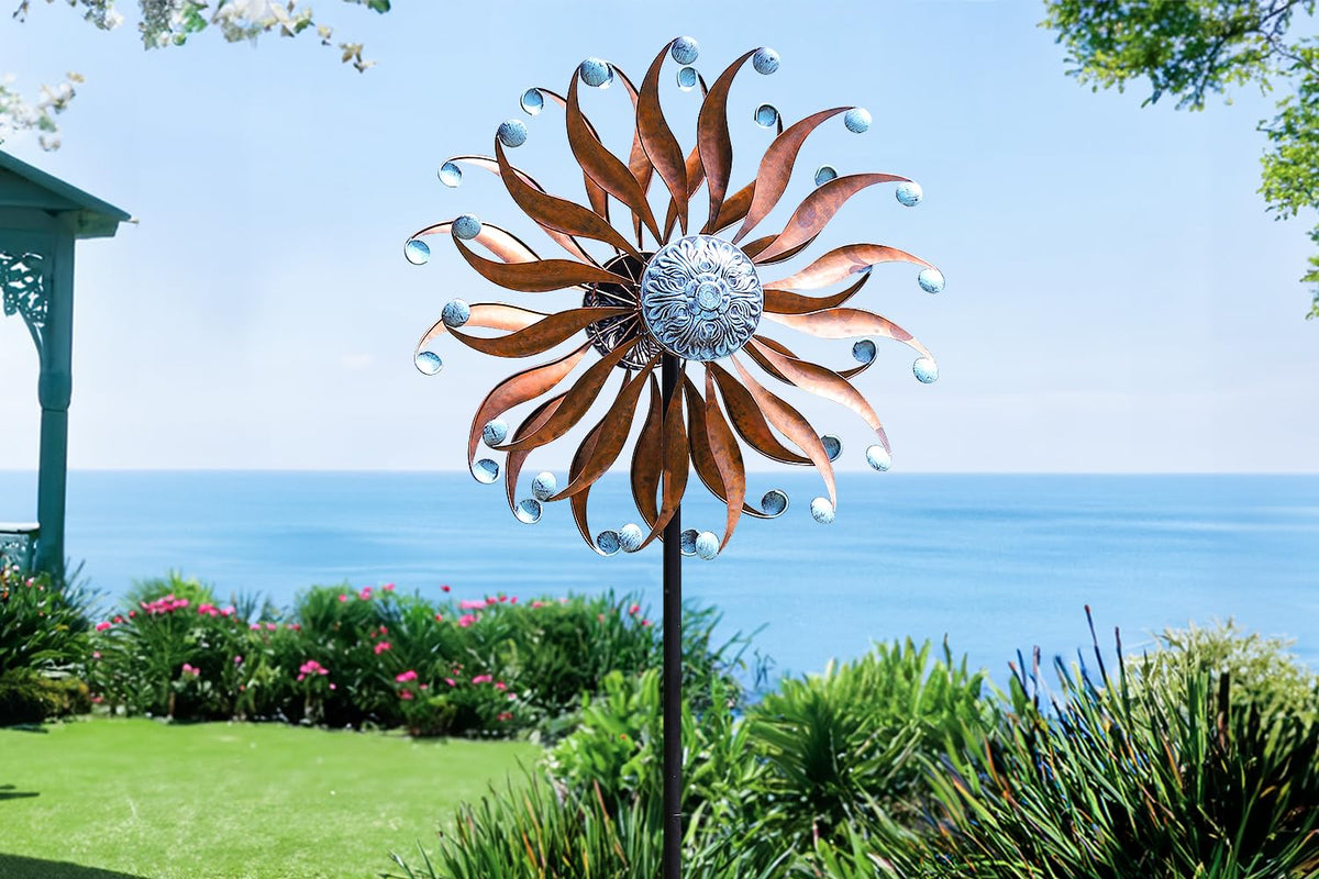 LimeHill Wind Spinners Outdoor - 84" H Large Metal Garden Decor