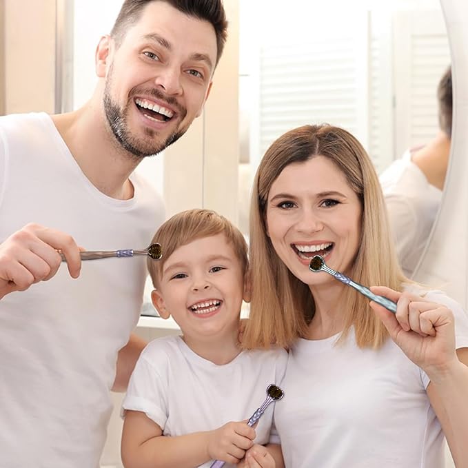 Three Headed Toothbrush – 18.5cm PP Soft Bristle 4pcs, Cleaning Tool, Care Aid | Perfect for Home Bathroom Use, Child Friendly Brushing, Adult Hygiene Routine, Travel Kit Packing, Family