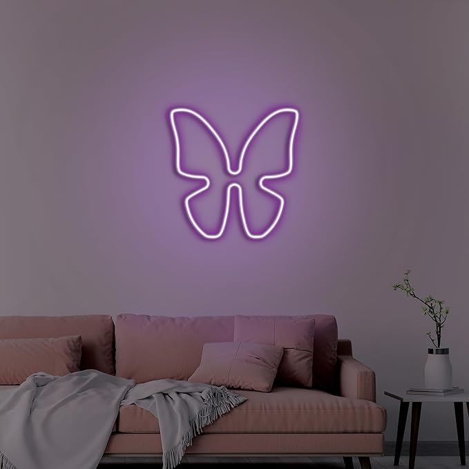 Butterfly NEON Wall Light, Cool Purple Butterfly Shaped LED Light, Perfect for Holiday & Birthday Gift, Party Decor