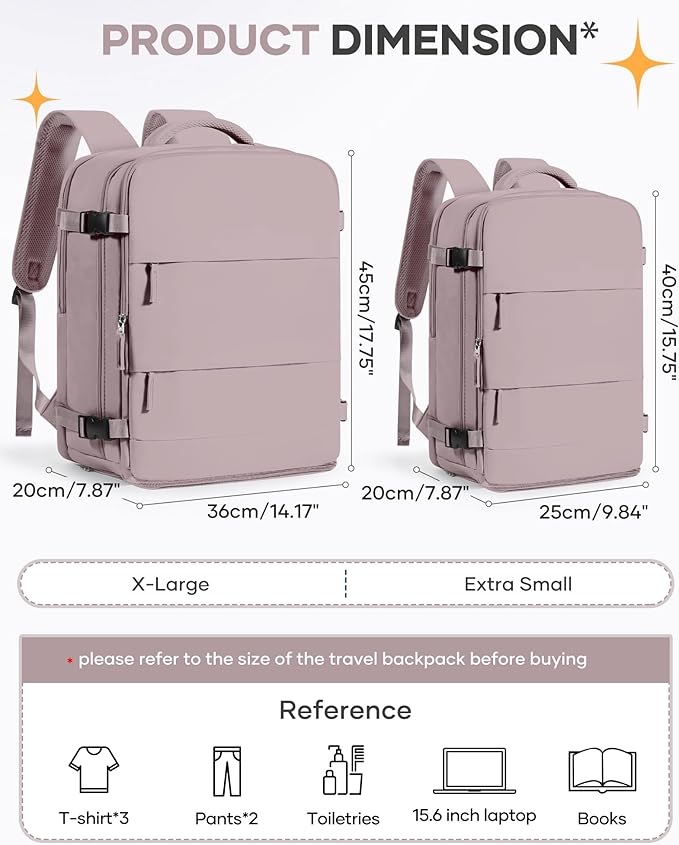 Travel Backpack Carry On Flight Aapproved Personal Item Travel Bag Mochila De Viaje Travel Backpack For Men Spirit Airlines Personal Item Bag 18x14x8 Carry On Backpack For Airplanes Lotus Root Pink