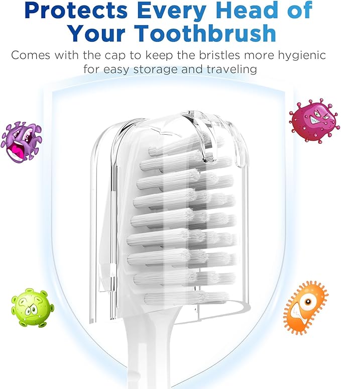 Oralphi Sensitive Gum Care Replacement Brush Heads for Waterpik Complete Care 5.0/9.0 (CC-01/WP-861), STRB-3WW, Ultra Soft Bristles with Cover, Sonic Electric Tooth Brush Refill Heads (4-Pack, White)