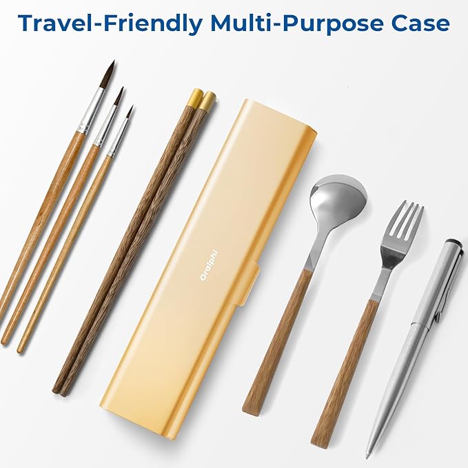 Wider Aluminum Toothbrush Travel Case, Portable Travel Toothbrush Holder, Durable Manual Toothbrush Box Container for Traveling, Bathroom, Camping, Business Trip-Not for 0.85oz Toothpaste, Gold