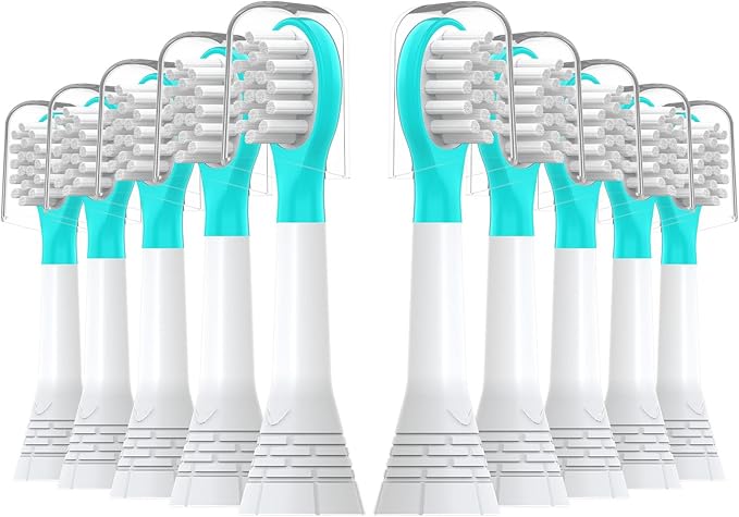Kids Replacement Toothbrush Heads 10 Pack for Philips Sonicare Electric Toothbrush Soft Brush Head for Child 3-7 for Boy Girl,Blue