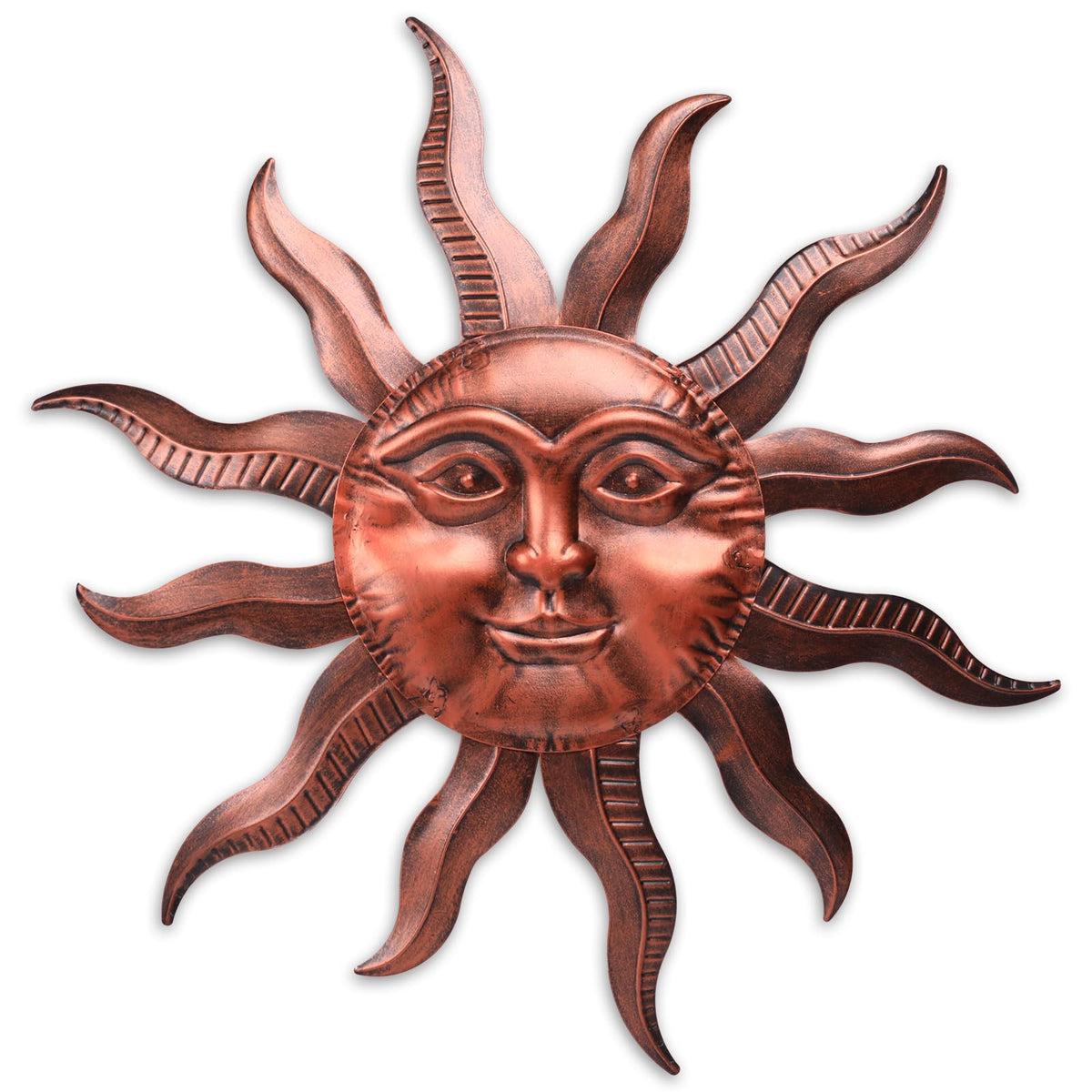 VCUTEKA Outdoor Metal Wall Art 27 Inch Sun Wall Decor for Garden Fence Yard