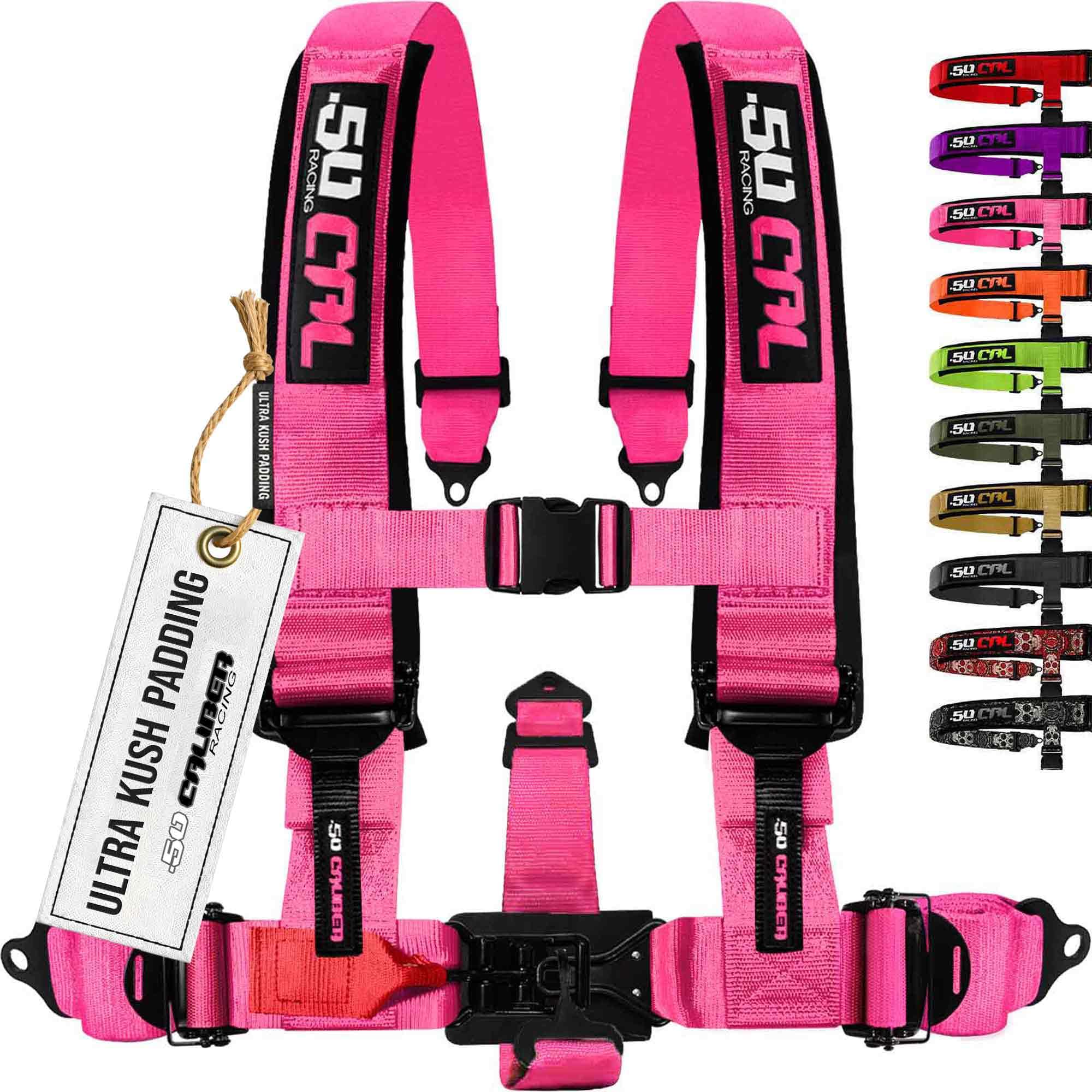 1pc 5 Point Harness for Bucket Seat, Quick Release, 10 Color Options, Racing Harness, Race Car, Off Road, UTV, RZR (Nitro Pink 5