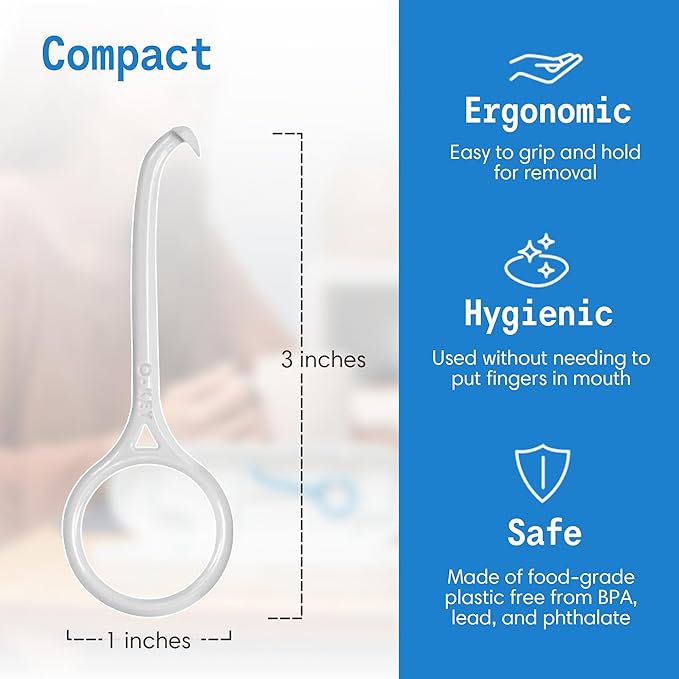 OrthoKey Aligner Remover - Versatile Clear Aligner & Retainer Removal Tool - Hygienic Invisalign Remover, Denture Grabber - Portable & Durable, Fits Dental & Aligner Cases - (White, 1-Pack)