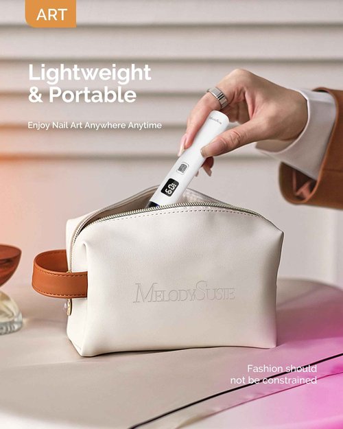 MelodySusie Professional Nail Drill 30000RPM with Handheld UV Light for Gel Nails