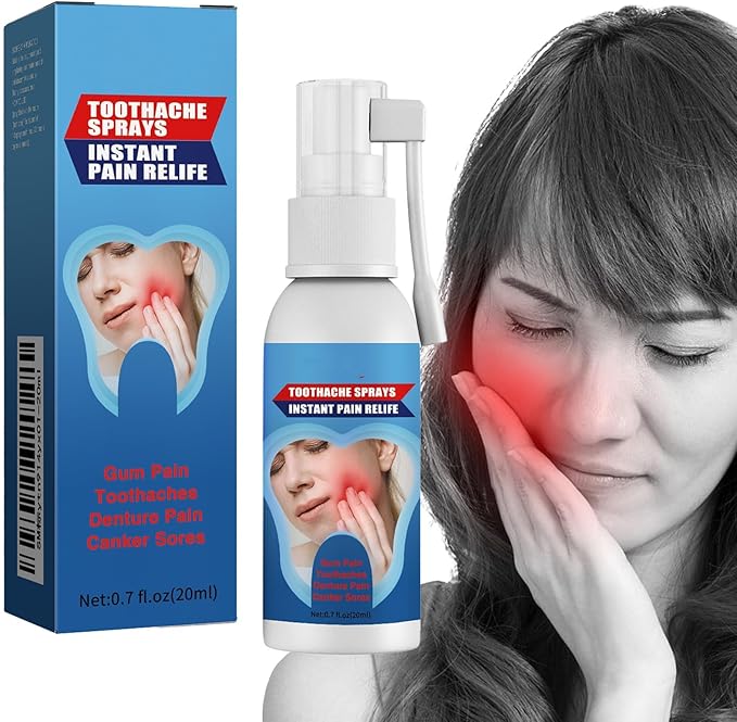 Tooth Pain Relief for Adults Spray,Treatment Tooth Ache Nerve Pain Medicine,Quicklynumbs Nerve Wisdom Tooth Inflammation,Red and Swollen Gums, and Other Types of Dental（1Pcs）