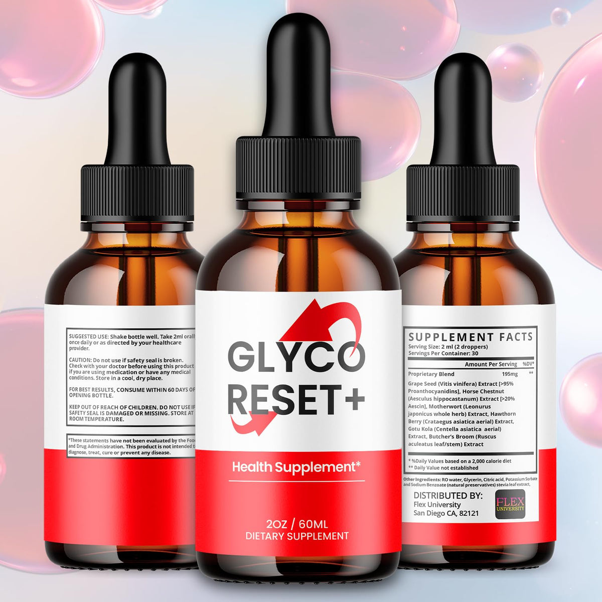 (2 Pack) Glyco Reset Drops, GlycoReset Drops with All Natural Ingredients, Advanced Overall Health and Wellness Vitamin Formula Maximum Strength Active Lifestyle Multivitamins Support (60 Servings)