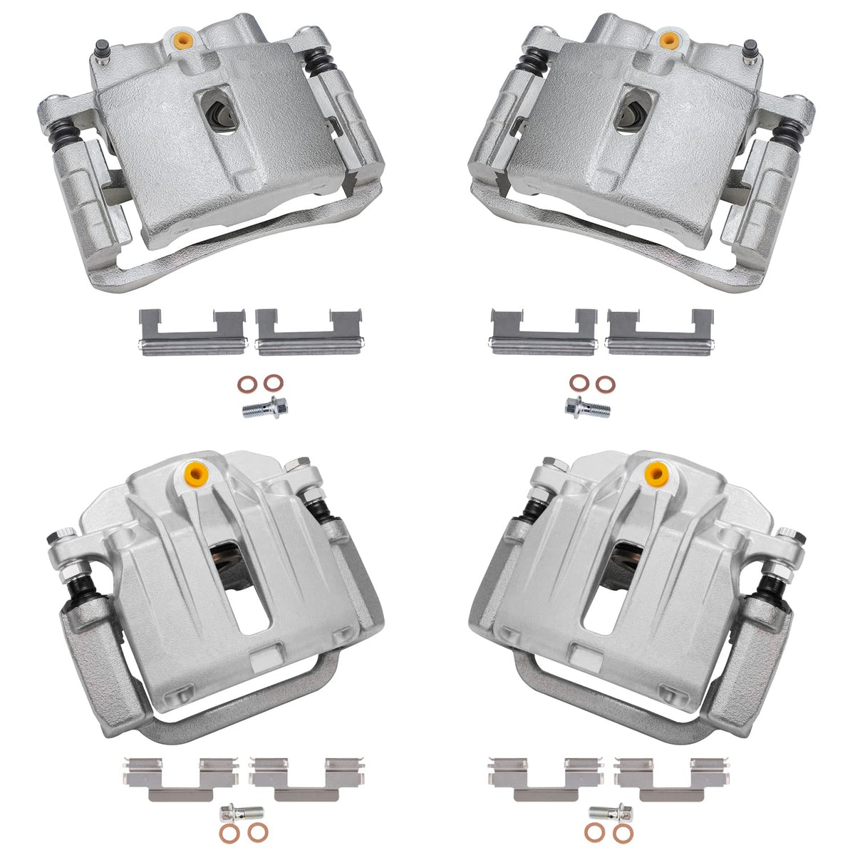 Detroit Axle - 4pc Brake Calipers for 03-06 Chevy Silverado GMC Sierra 1500, 4 Front and Rear Disc Brake Calipers 2003 2004 2005