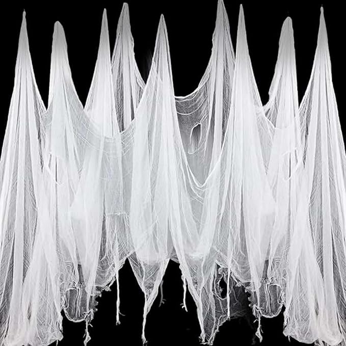 Niurui Halloween White Creepy Cloth 315 x 79 Inch Spooky Gauze Clothes Halloween Scary Decoration for Haunted Houses Party Supplies Indoor Outdoor