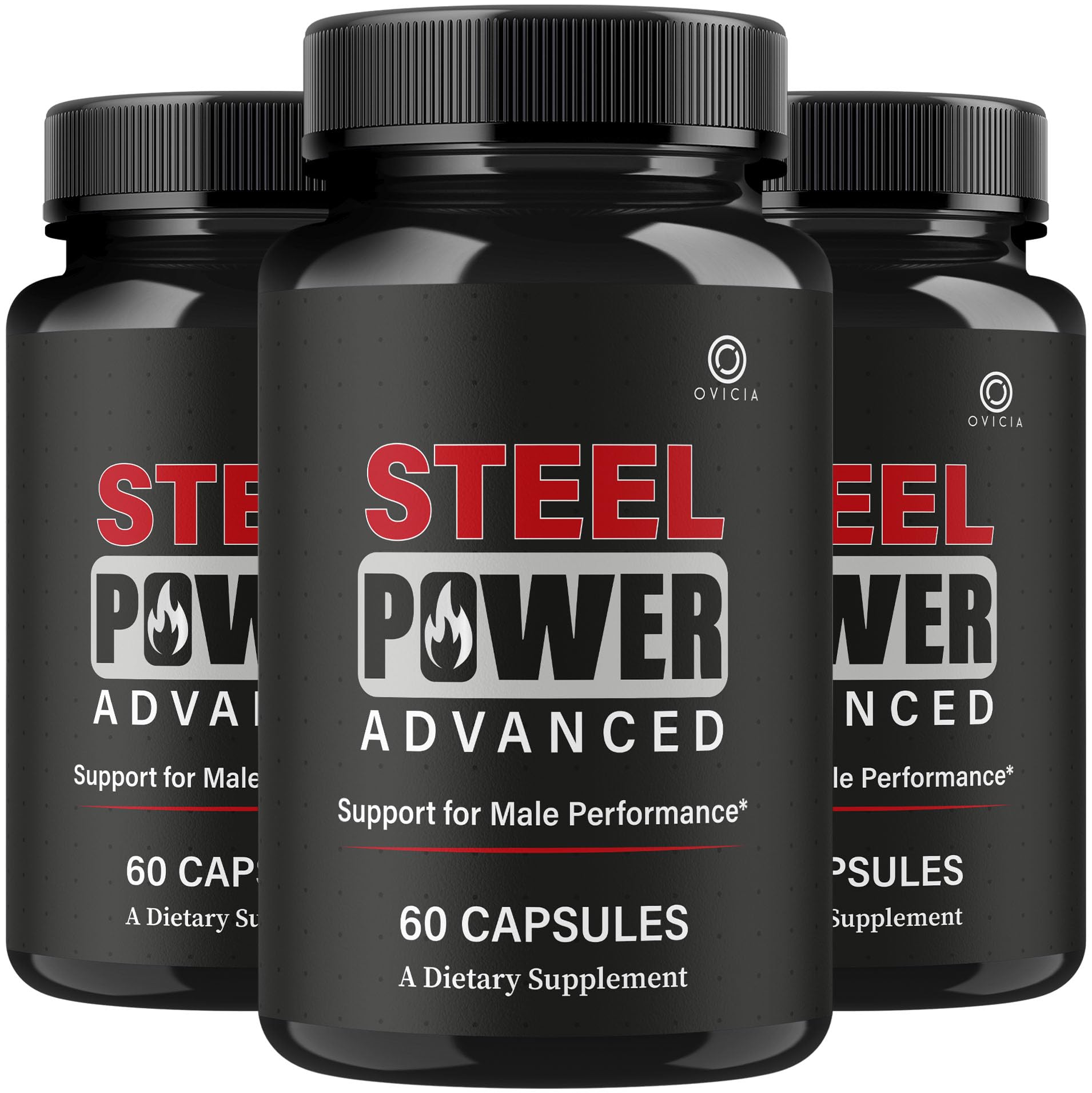 (3 Pack) Steel Power - Steel Power Pills All Natural Maximum Strength, Daily SteelPower Capsules Premium Advanced Support Formula for Overall Health & General Wellness, 180 Capsules for 3 Months