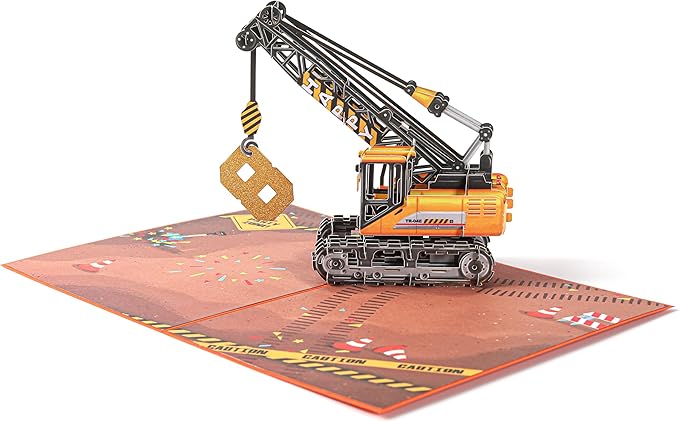 Liif Crane Happy 8th Birthday Card for 8 Years Old Kids, Boy, Son