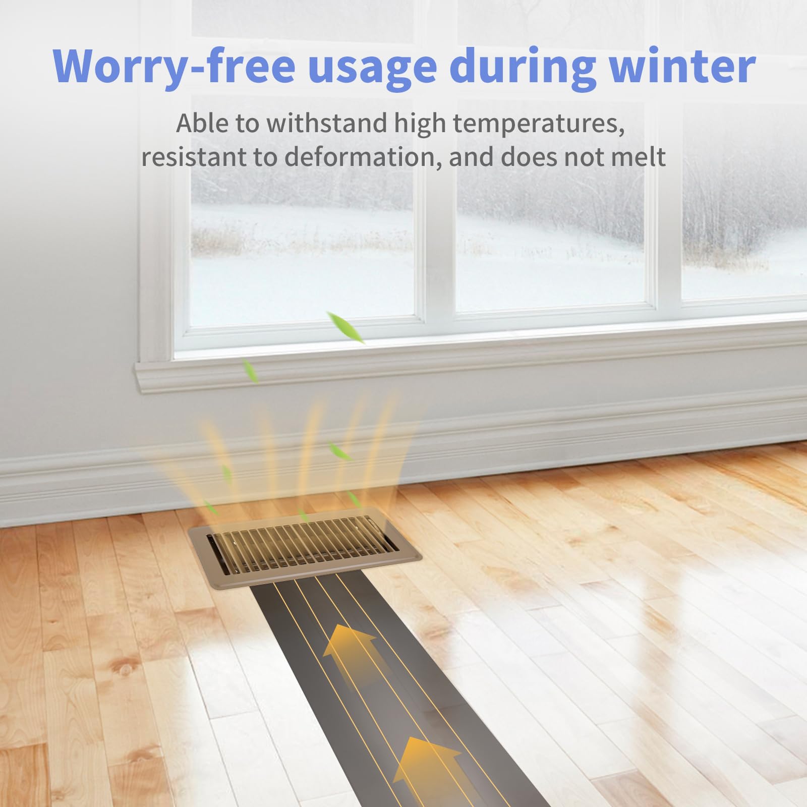 Howeall 4" x 10" Floor Register 2 Pack - Heavy Duty Steel Walkable Floor Vents - Easy Adjust Air Supply Lever - Vent Covers for Home (Brown)