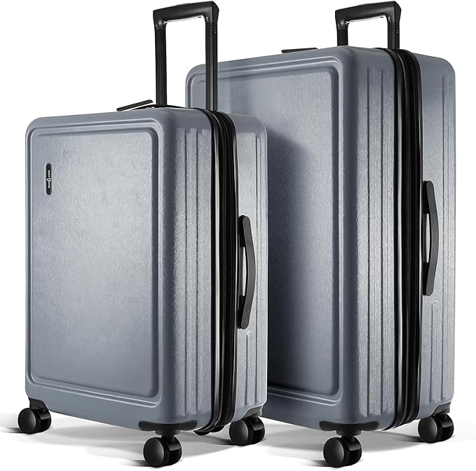 TRAVELARIM Luggage Sets 2 Piece, 24 Inch Suitcase and 28 Inch Luggage with Spinner Wheels, Durable Hard Shell Suitcase Set, Expandable Travel Suitcases with Wheels, Grey