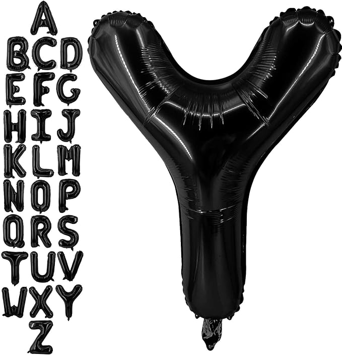 40 Inch Black Letter Y Balloons, DIY Phrase Foil Alphabet Letter Y Balloons DIY Word Y Banner for Birthday Anniversary Celebration Graduation Party Supplies Decoration