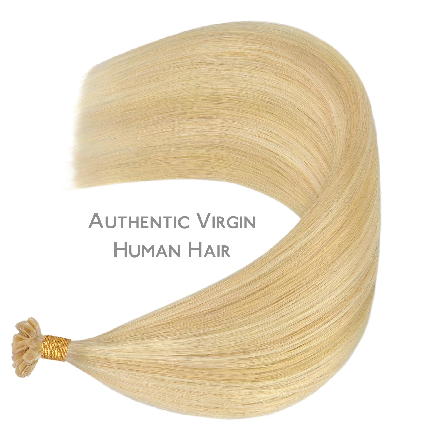 WENNALIFE U Tip Hair Extensions Human Hair, 50g 50s 14 Inch Light Blonde Highlighted Golden Blonde Remy Hair K Tip Hair Extension Real Human Hair Invisible Straight Keratin Hair Extensions