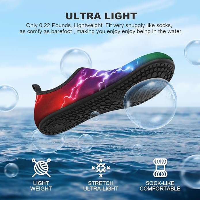 Water Shoes for Women Men Quick-Dry Aqua Socks Swim Beach Barefoot Yoga Exercise Wear Sport Accessories Pool Camping Must Haves Adult Youth Size