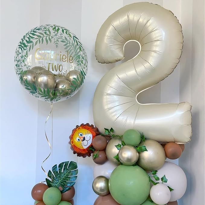 Cream 21st Birthday Balloons for Her, 40 Inch Beige Foil 21 Balloon Numbers for Boys Girls, Ivory White Birthday Party Balloons Numbers 2 and 1 for Women Men 12th 21st Anniversary Decorations Supplies