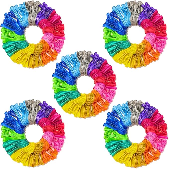 500 Pcs Balloons Assorted Color, 10 Inch - 12 Rainbow Color Latex Party Balloons for Birthday Baby Shower Wedding Party Supplies Arch Garland (Multicolor, 500 pcs)