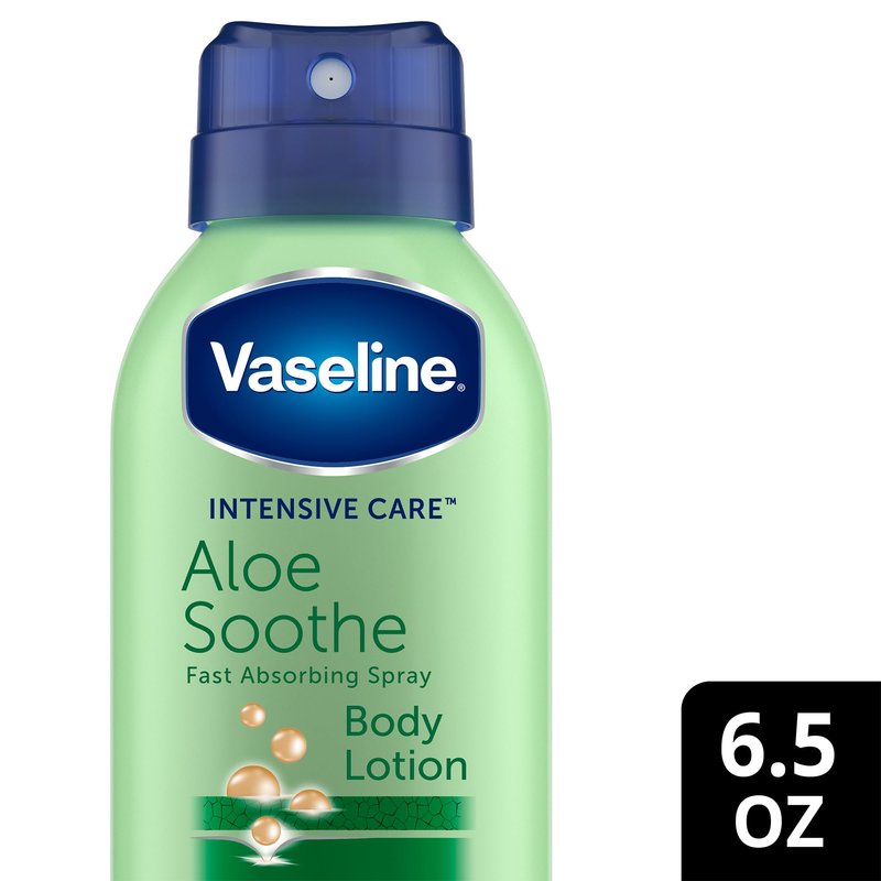 Vaseline Intensive Care Spray Moisturizer, Aloe Soothe 6.5 oz, Twin Pack