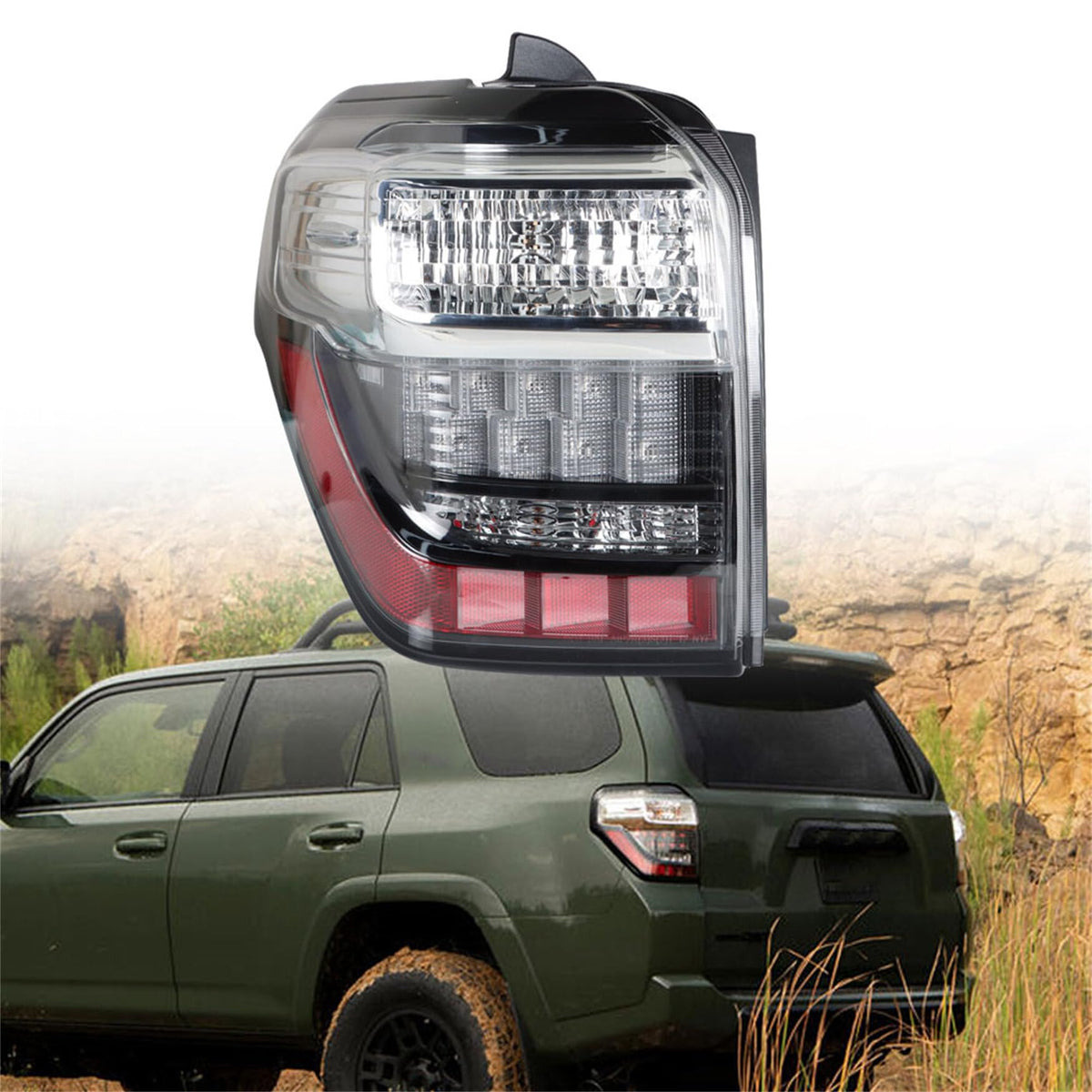 WFLNHB Left Side Tail Light Assembly Replacement for Toyota 4Runner 2014-2020 Driver Side Rear Brake Lamp 81561-35392 TO2818156