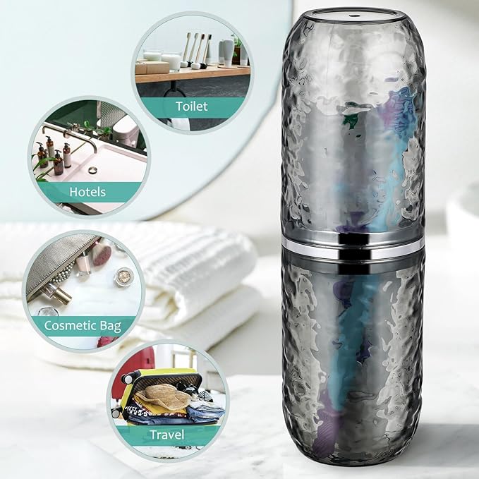 IMIKEYA 2 Pcs Toothbrush Holders Travel Toothbrush Case Toothbrush Cup with Cover Toothbrush Box for Home Travel