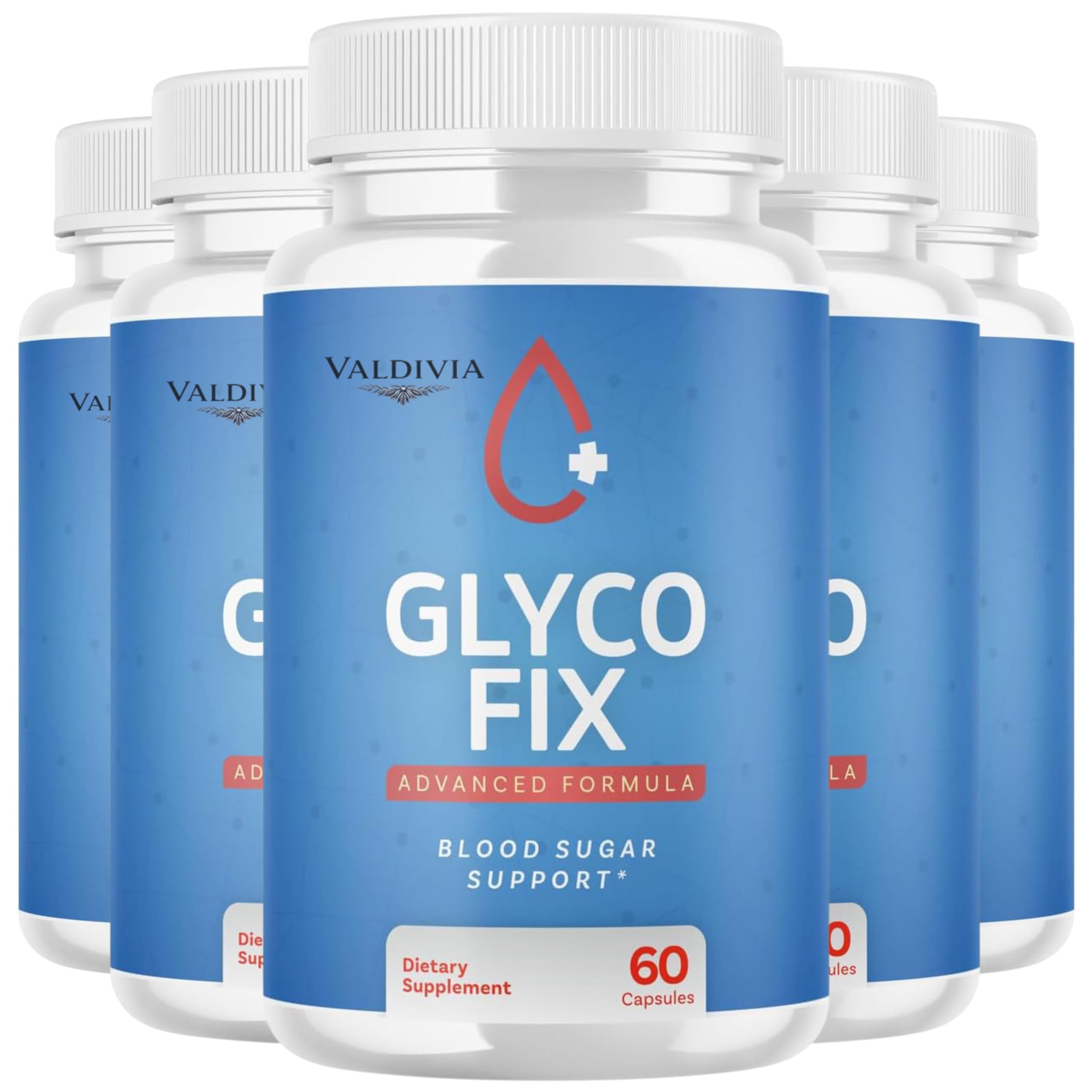 (5 Pack) Glyco Fix Capsules - GlycoFix Advanced Supplement, All Natural Formula to Maintain Healthy Levels, Maximum Strength Daily Formula, Gyco Fix Capsules Reviews - 300 Capsules for 5 Months