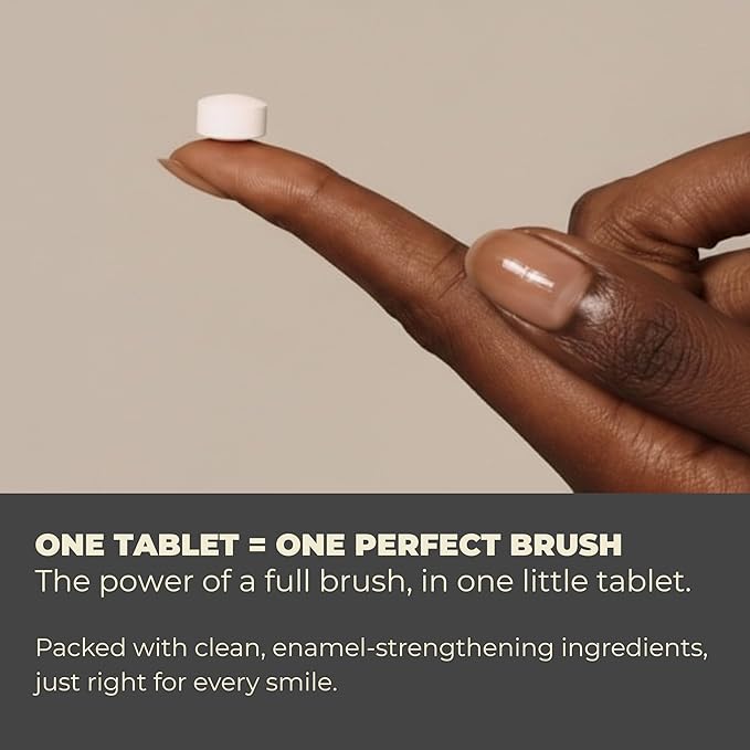 Cool Mint Fluoride-Free Toothpaste Tablets with Nano Hydroxyapatite | Natural Whitening, Enamel Strengthening, Plastic-Free & Travel-Friendly (1 Month Refill) 62 Tablets