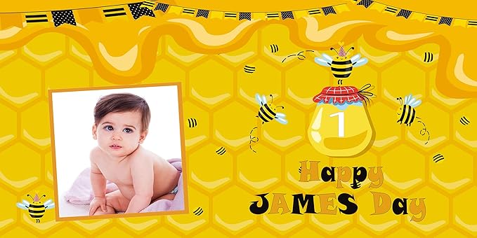 Happy Birthday Custom Vinyl Banner with Your Photos, Personalized Birthday Banner Sign for Children Newborn Baby Kids Celebration Backdrops Party Supplies Favors Props (Style-45, 8ft x 4ft)