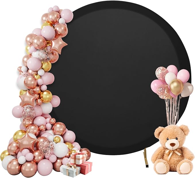 7.2FT Backgrounds Circle Arch Backdrop Cover, Round Arch Backdrop Cover, Round Balloon Arch Cover for Party, Wedding, Birthday Decorations