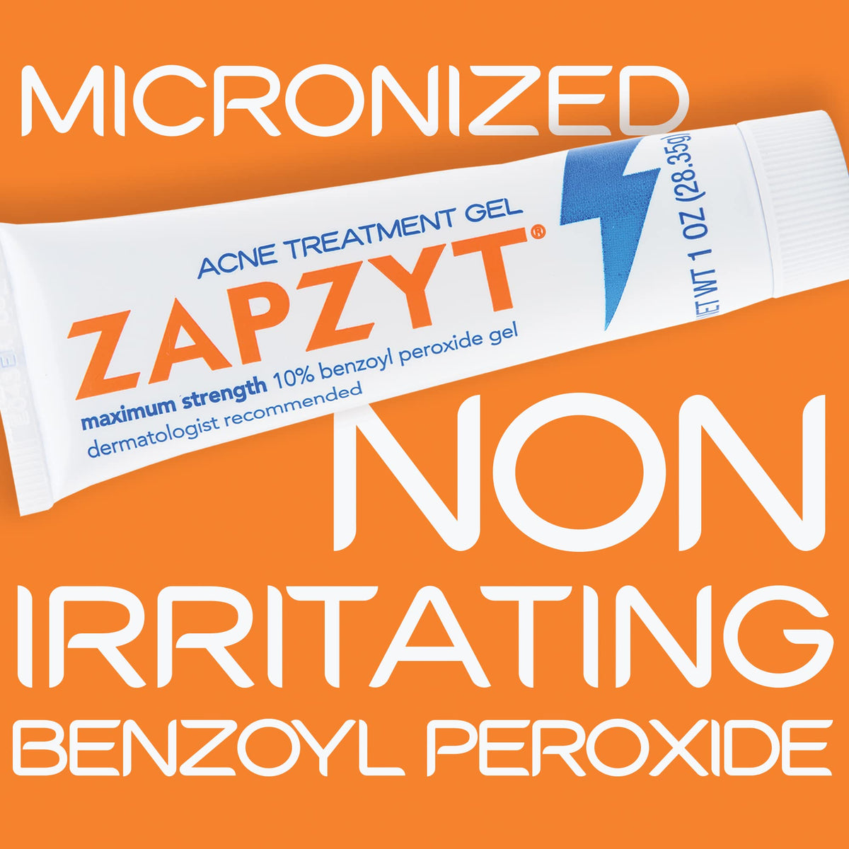 Zapzyt Maximum Strength 10% Benzoyl Peroxide Acne Treatment Gel 1 oz. (Pack of 3)