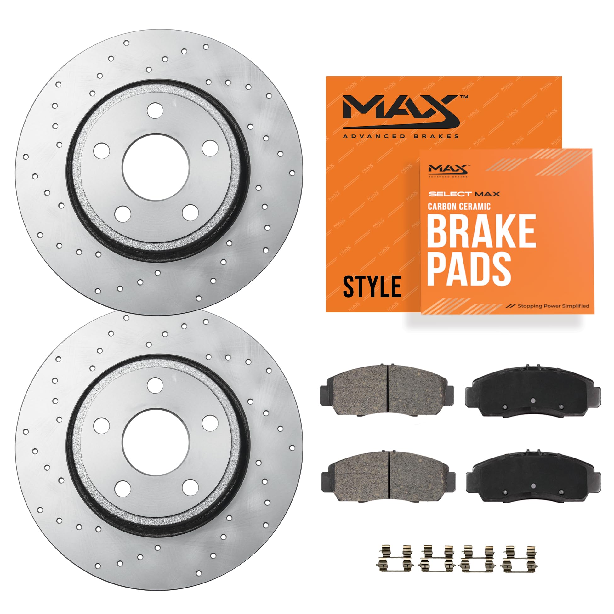 Max Advanced Brakes Front Brake Kit Compatible With 2017 2018 2019 2020 2021 2022 Kia Sportage W/2.0 L4 Engine Replacement Cross