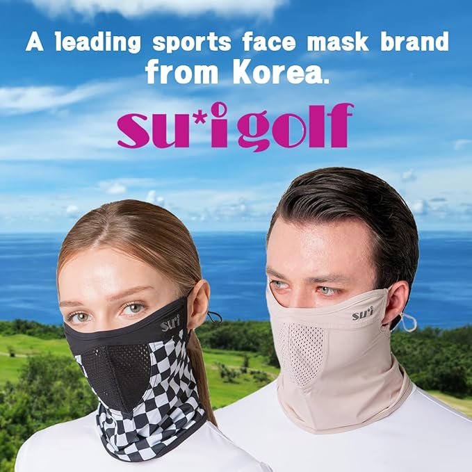 KOREA (Type G) UV Sun Protection Balaclava Half Face Mask - For Golf, Hiking, Running, Cycling & Outdoor Sports