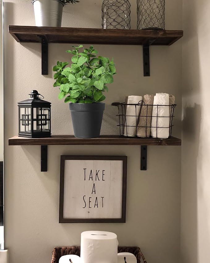 Small Fake Plants Mint Artificial Potted Plants for Home Office Bathroom Shelf Farmhouse Coffee Table Decor (Green)