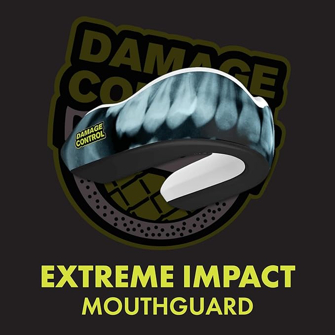 DAMAGE CONTROL Extreme Impact Mouth Guard – Sports Mouthguard for Boxing, MMA, BJJ, Hockey, Rugby, Lacrosse, & More – Mouthpiece for Teeth & Jaw Protection, for Youth & Adults (Adult, X-Ray)