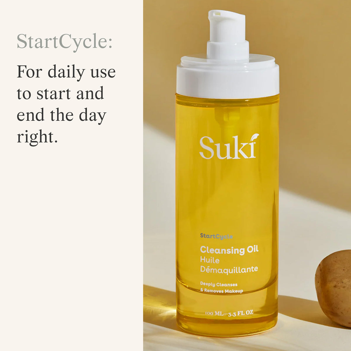 Suki Cleansing Oil 4 Fl Oz, Makeup Remover, Facial Cleanser, Prevents Breakout and Hydrates