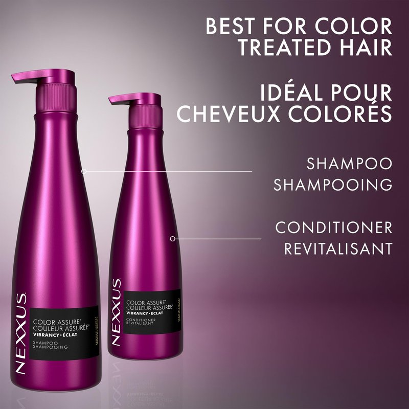 Nexxus COLOR ASSURE Shampoo for Vibrancy for Color Treated Hair Powered by CHROMABOND SEALER with Citric Acid 13.5 oz