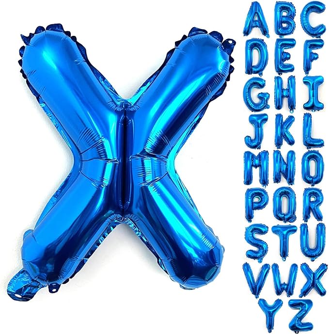 Lovoir 40 Inch Large Blue Letter X Balloons Big Size Jumbo Mylar Foil Helium Balloon for Birthday Party Celebration Decorations Alphabet Blue X