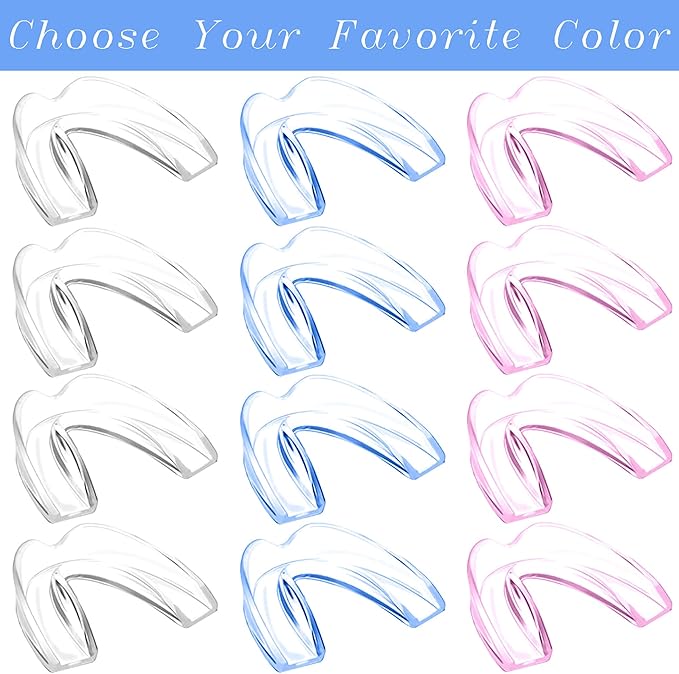 Mouth Guard for Grinding & Clenching Teeth 4 Count Total (2 Sizes) 2 pcs Pink Including Hygiene Case Nighttime Teeth Protection BPA-Free Comfortable Clench No More & Sleep Well