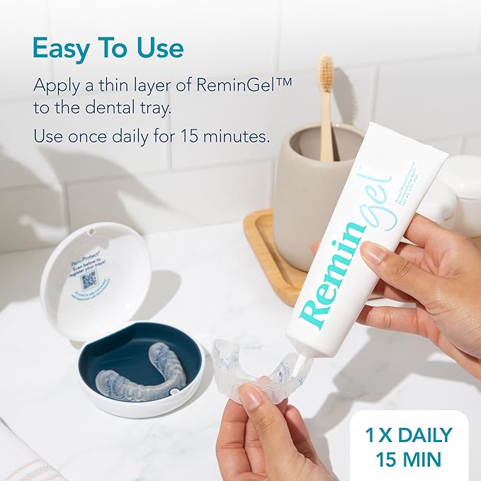 ReminGel Hydroxyapatite Tooth Remineralization Gel - Strengthen Enamel, Repair Teeth & Reduce Sensitivity - Fluoride-Free Remineralizing Treatment for Tooth Decay Prevention