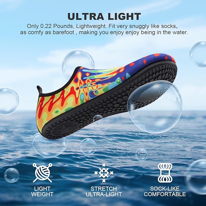 Water Shoes for Women Men Quick-Dry Aqua Socks Swim Beach Barefoot Yoga Exercise Wear Sport Accessories Pool Camping Must Haves Adult Youth Size