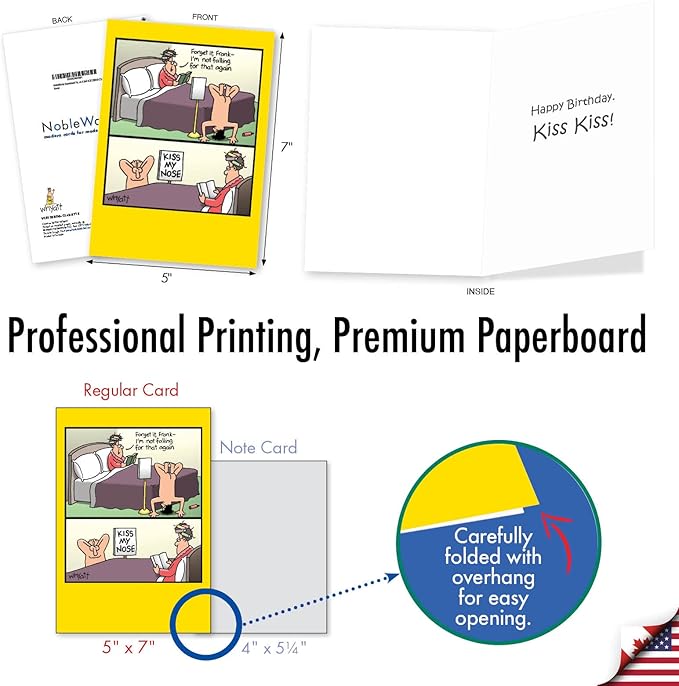 NobleWorks Assortment Pack of 3 Hilarious Birthday Greeting Cards with Envelopes (3 Designs, 1 Each) Whyatt's Have A Ball VC8125BDG-C1x3