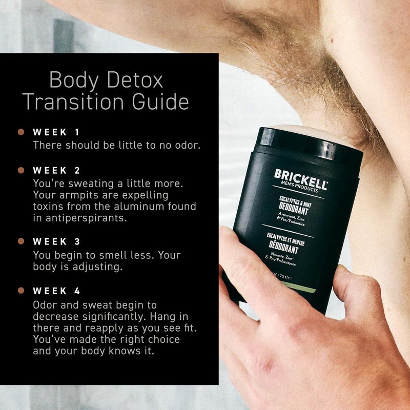 Brickell Men's Products Deodorant For Men, Aluminum, Alcohol, and Baking Soda Free, With Arrow Root Powder, Olive Oil, and Inulin, 2.65 Ounce, Fresh Mint