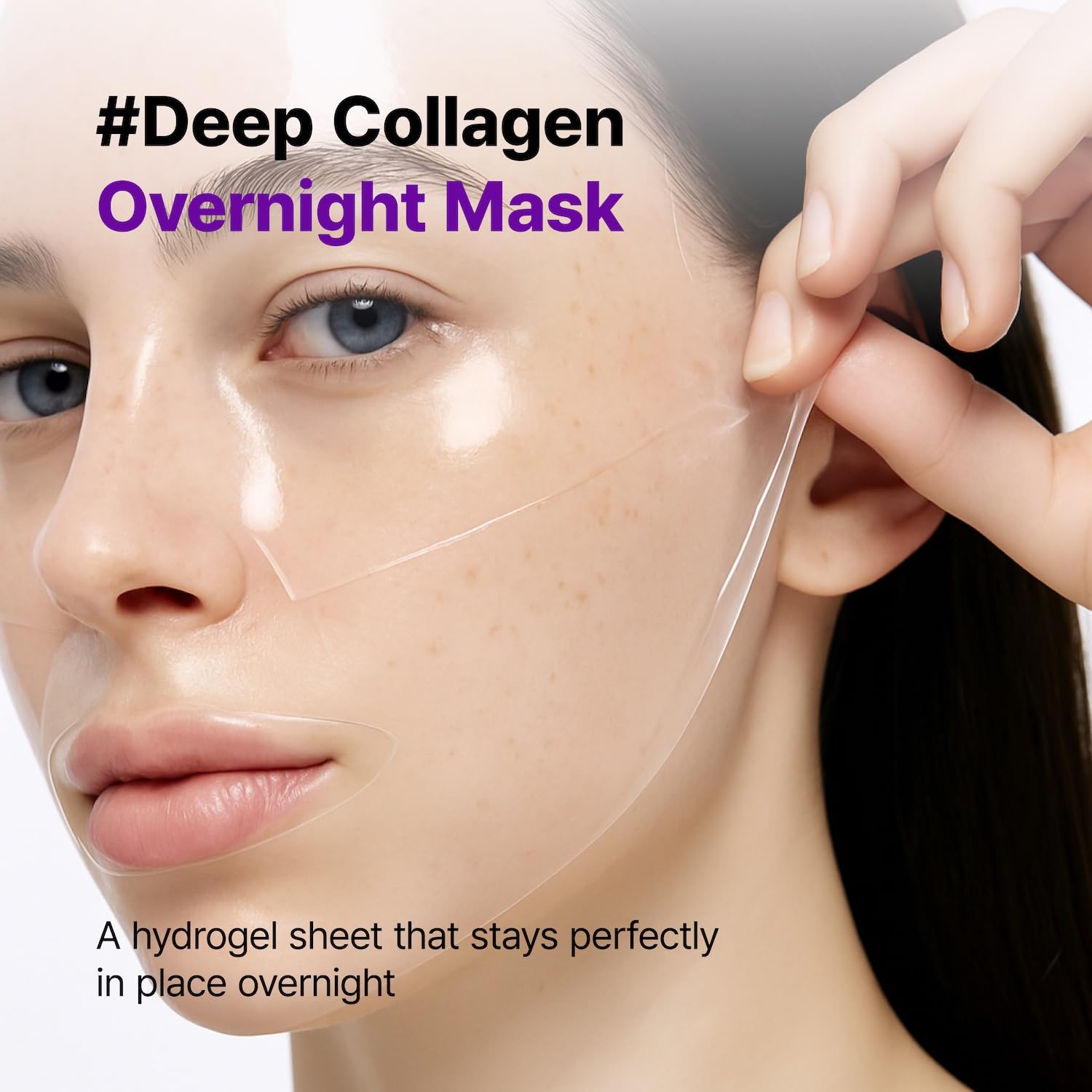 SKINEGO Pharmeus Super Glow Deep Collagen Hydrogel Mask 1.48 oz × 4 Sheets, 5,000,000ppb Hydrolyzed Collagen, Elasticity, Wrinkle Care & Radiance, Overnight K-Beauty Mask (4 Count (Pack of 1))